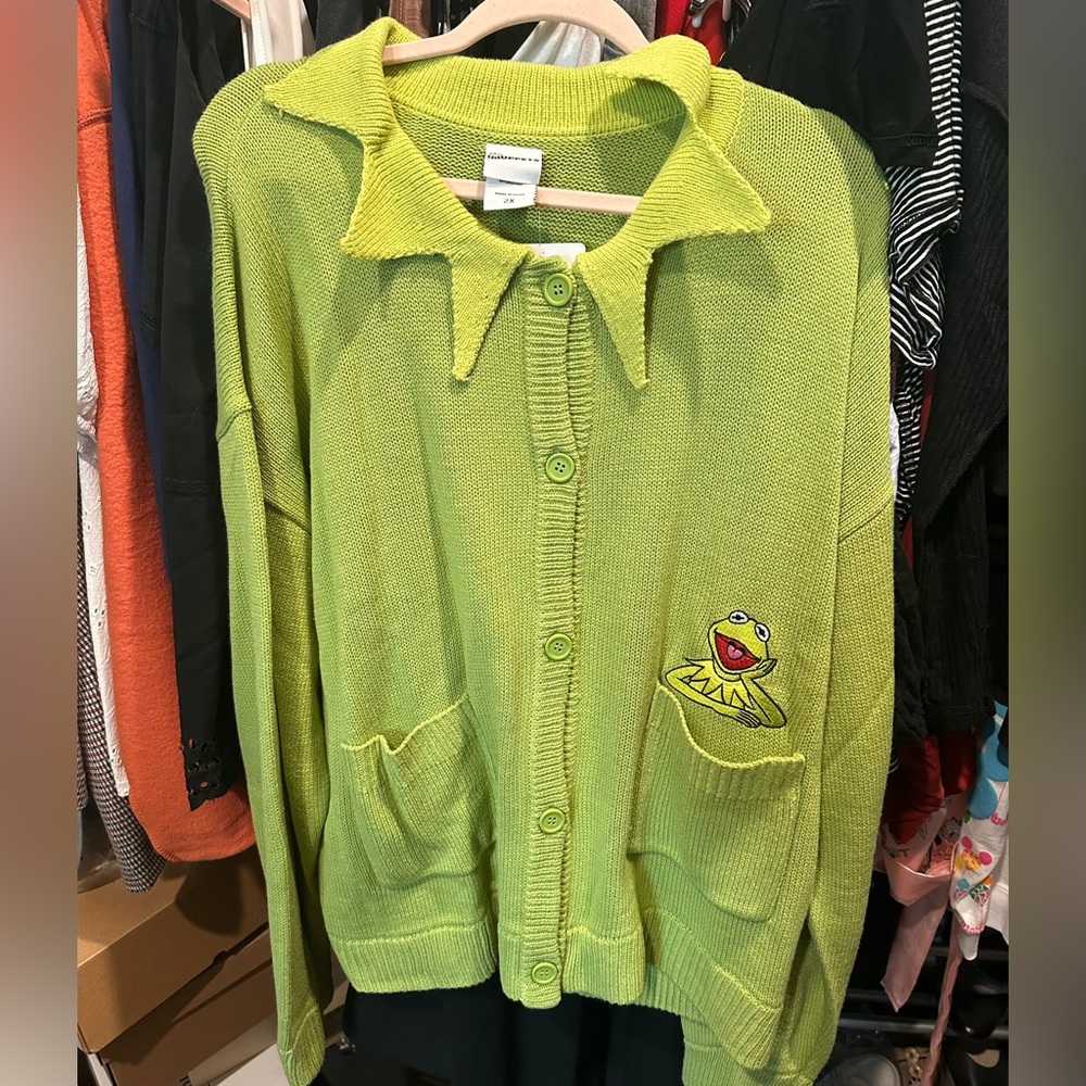 Kermit the Frog Cardigan NWT